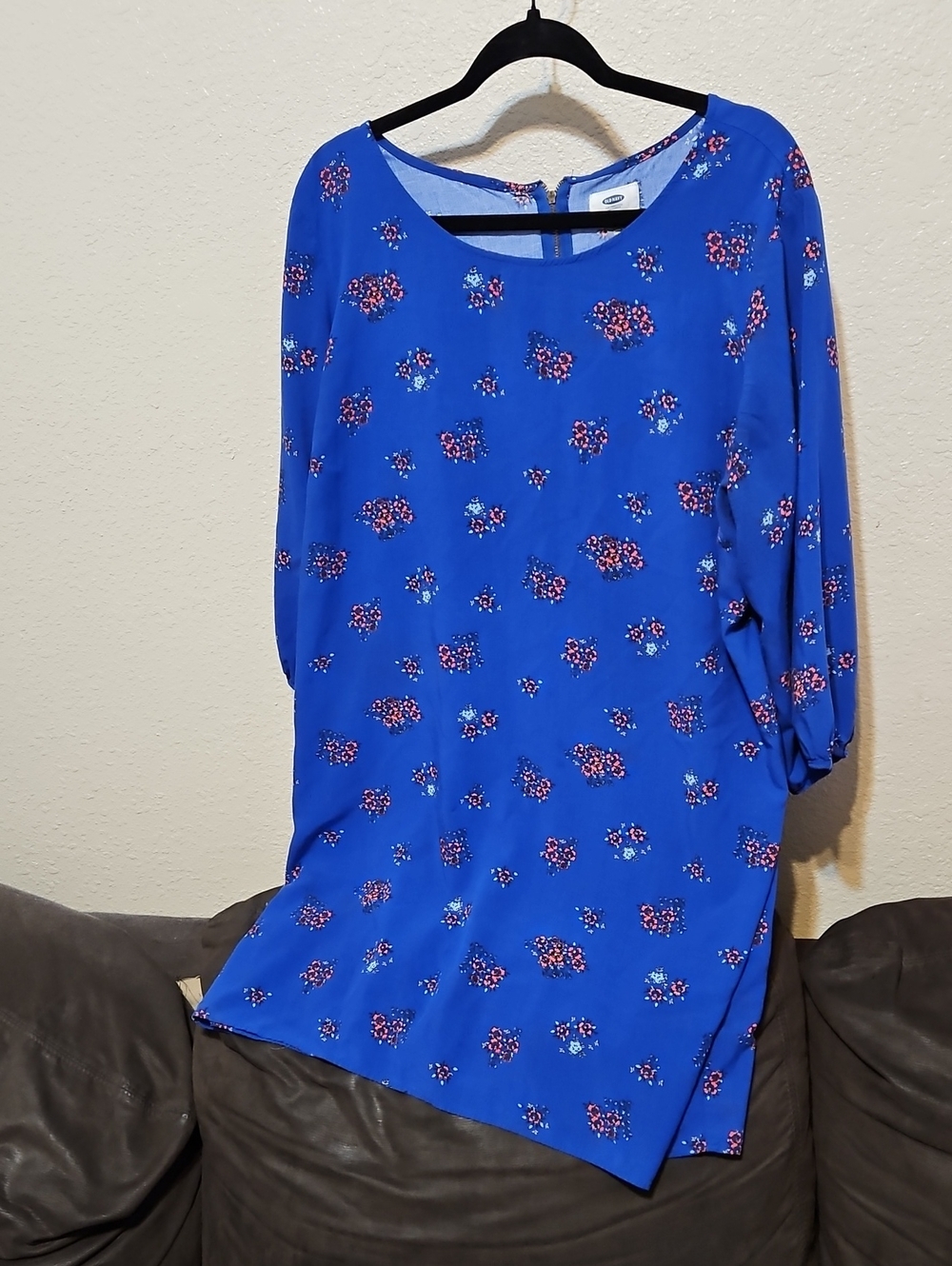 Old Navy Cobalt Blue Floral Print Mini Dress